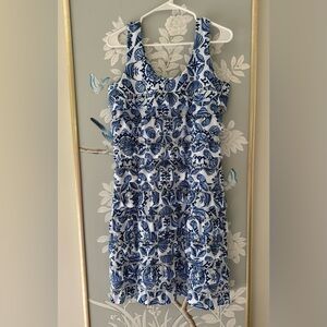 Sunsets $ Sweet Tea Nautical Print Ruffle Dress